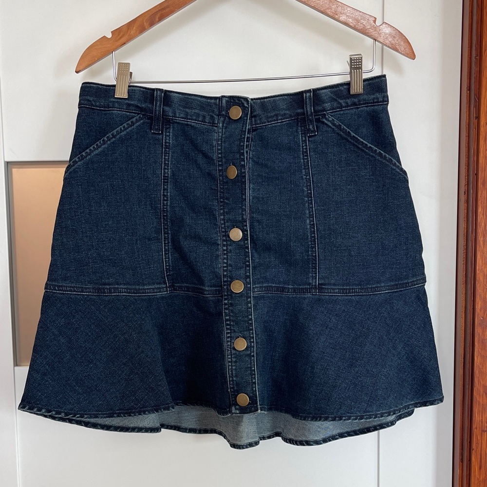 Draper James Dark Blue Denim Mini Skirt